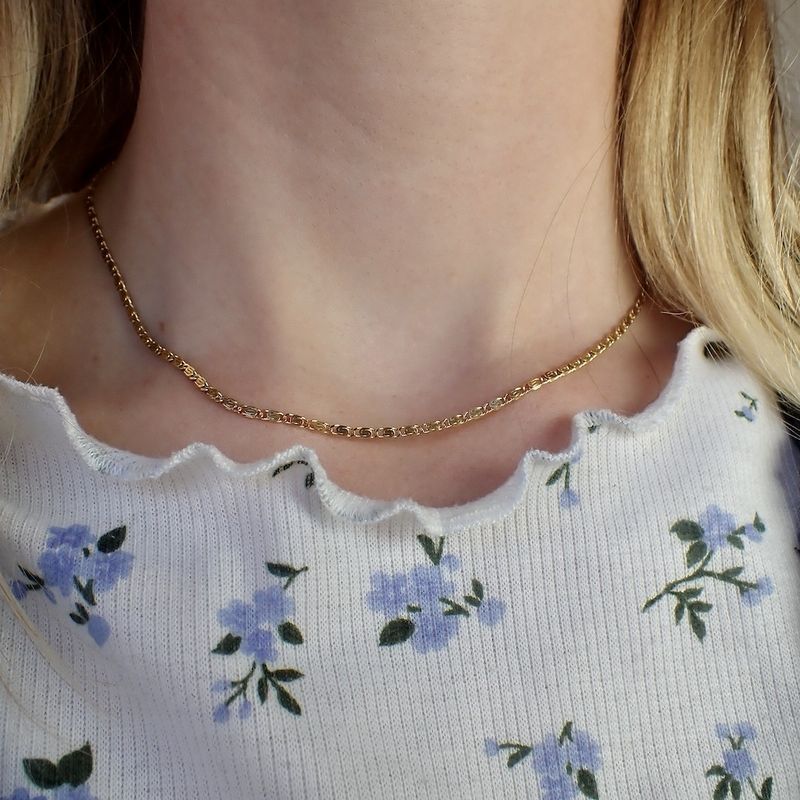 Image 4 of Gold scroll link chain | 42 cm