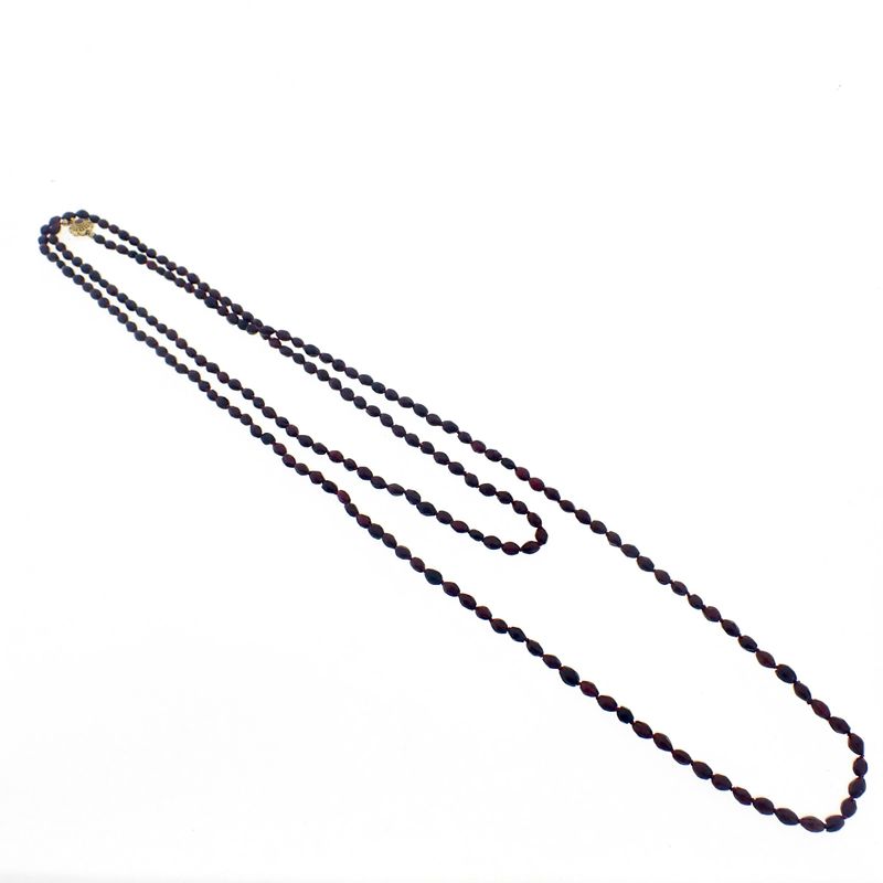 Image 10 of Glass bead necklace/sautoir with gold clasp