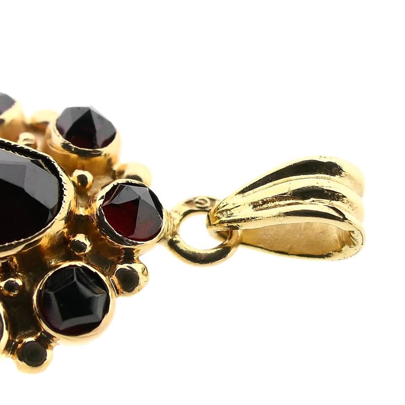 Image 7 of Vintage Gold Pendant with Garnet; 14 Karat