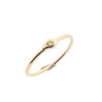 Rose gold solitaire ring with yellow diamond; 0.04 ct.