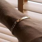 Image 5 of Gold gourmet link bracelet with engraving plate