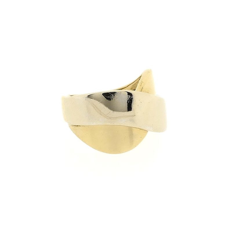 Image 8 of Two-tone gold crossover ring