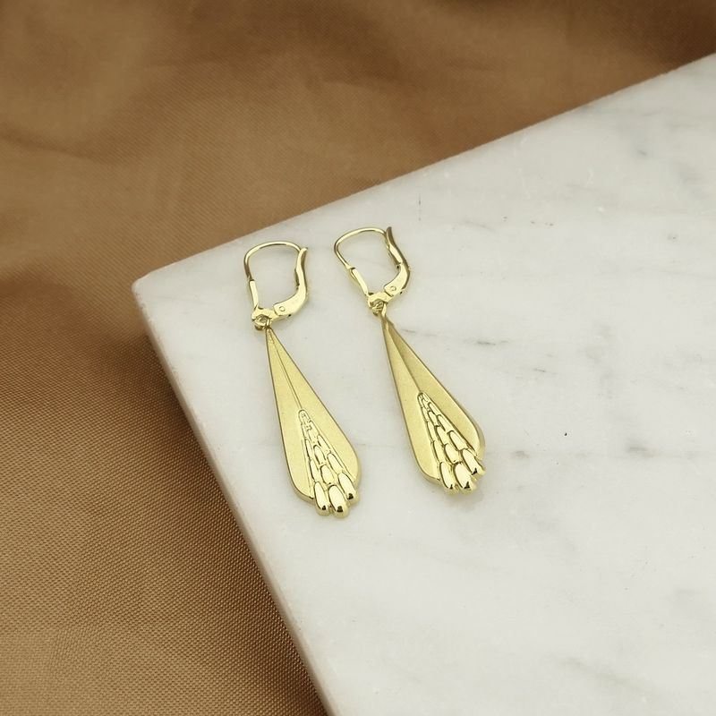 Image 2 of Gold diamond-plated earrings