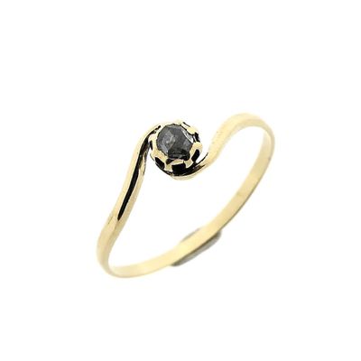 Image 1 of Gold solitaire ring with diamond; 0.07 ct.
