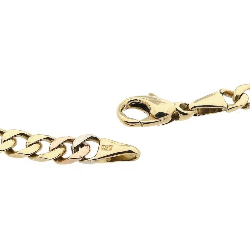 Afbeelding 5 van Tricolor gouden gourmetschakel ketting