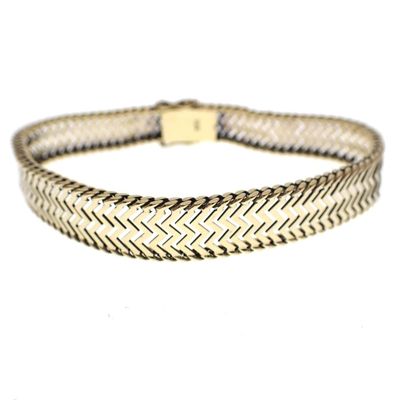 Image 1 of Gold zigzag link bracelet | 19 cm