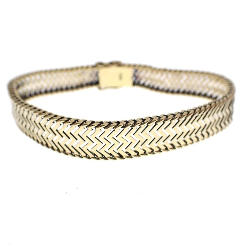 Image 1 of Gold zigzag link bracelet | 19 cm