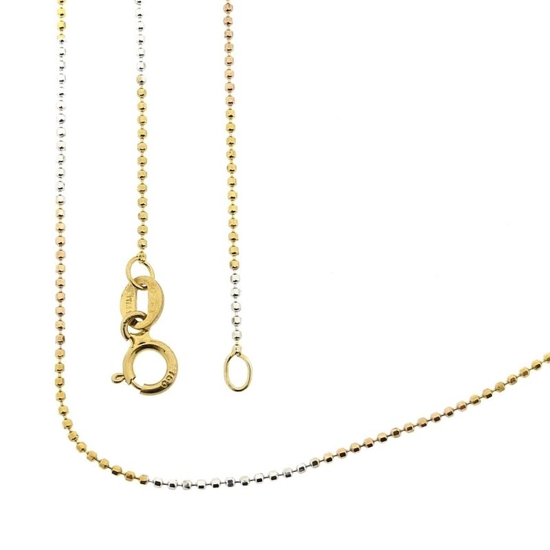 Image 1 of 18K tricolor gold fantasy link chain | 40 cm