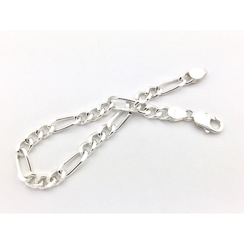 Image 3 of Silver Figaro link bracelet; Men | 21 cm