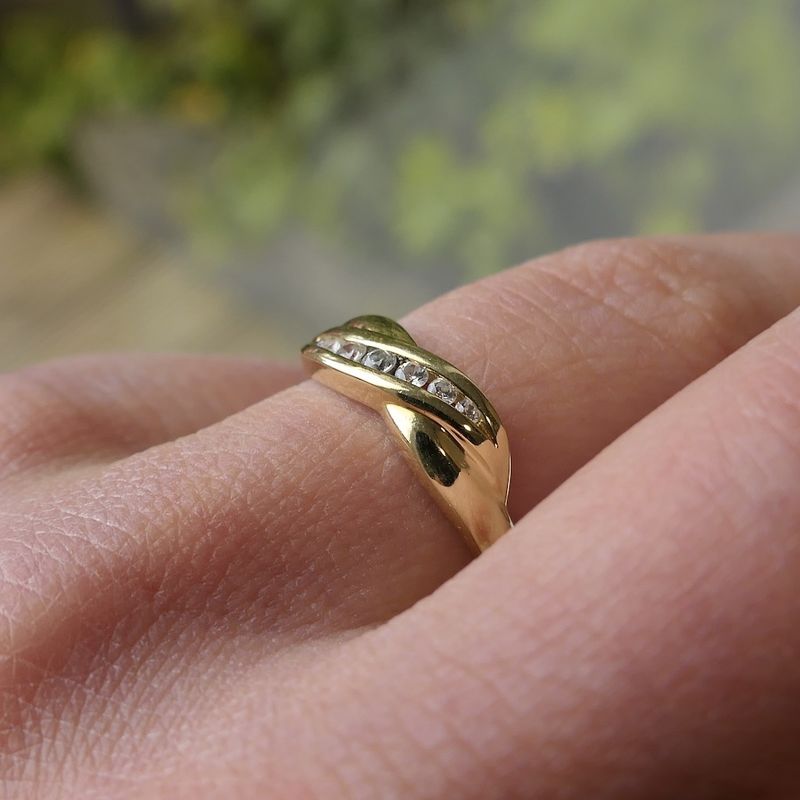 Image 10 of Gold subtle ring with zirconia