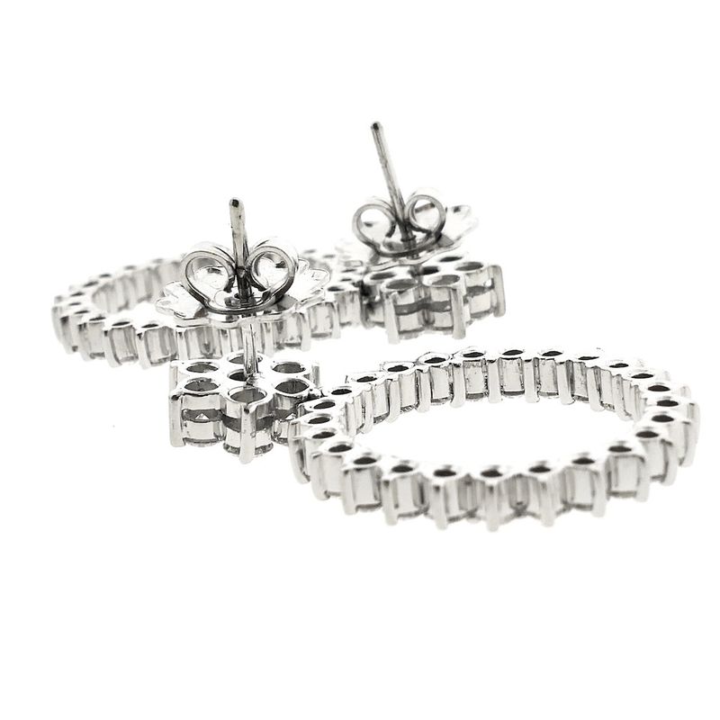 Image 6 of White gold earrings with diamonds; 3.68 ct.