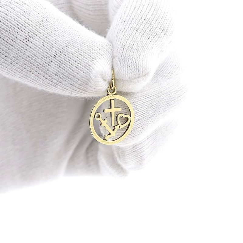 Image 11 of Gold Pendant; Faith, Hope, Love