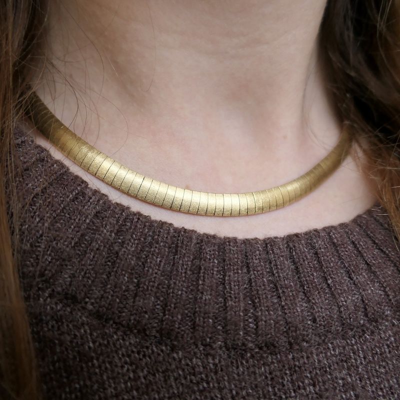 Image 9 of Gold matte Omega link necklace