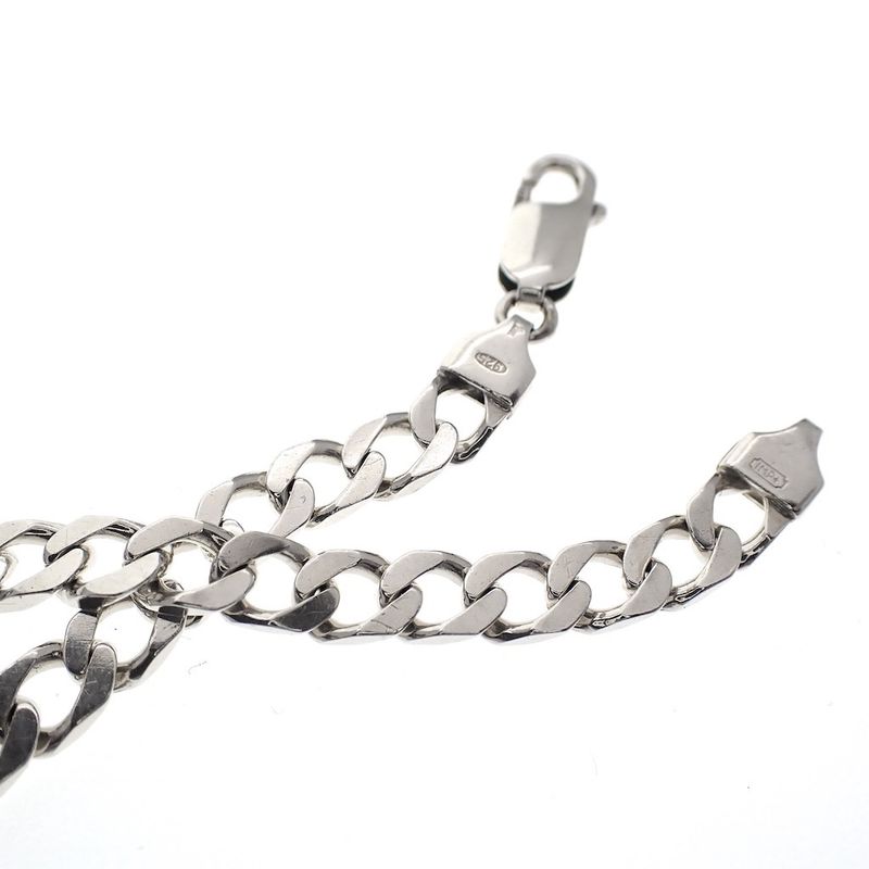 Image 3 of Silver flat gourmet link bracelet | 22 cm