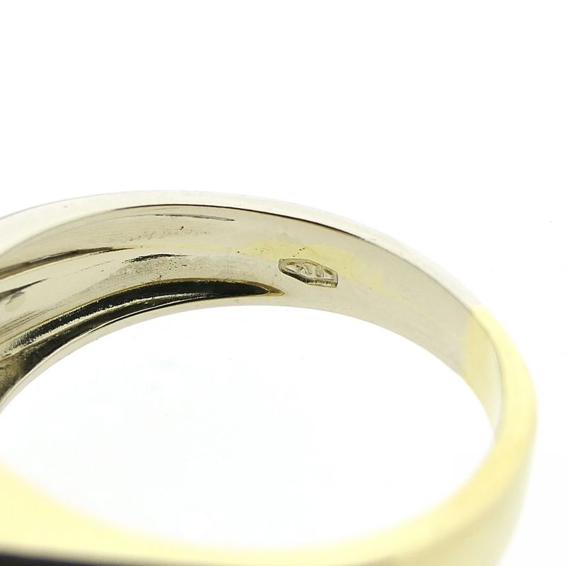 Image 6 of 18-karat two-tone gold men's ring with a 0.05-ct diamond.