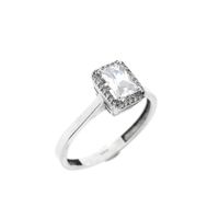 White gold ring with zirconia