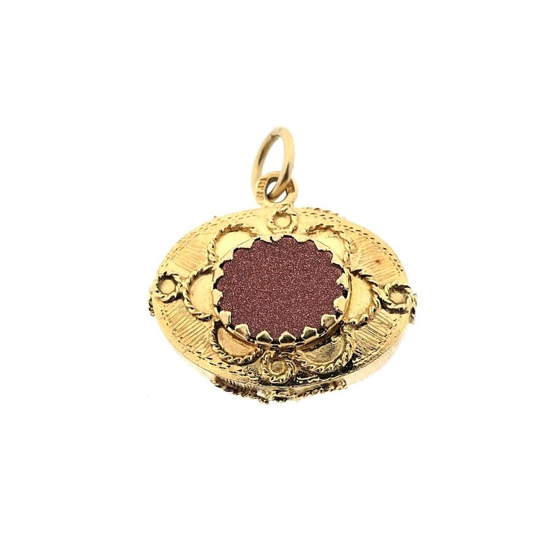 Image 1 of 18 carat gold pendant with goldstone