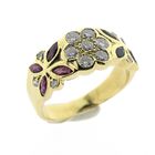 Image 4 of 18K Gold Ring with Diamond, Sapphire, and Ruby | 0.46 ct.