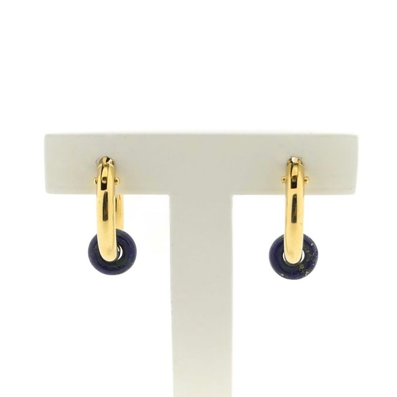 Image 1 of Gold earrings with lapis lazuli
