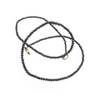 Image 8 of Black diamond bead necklace with gold clasp