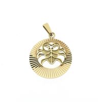Gold zodiac sign pendant; Cancer
