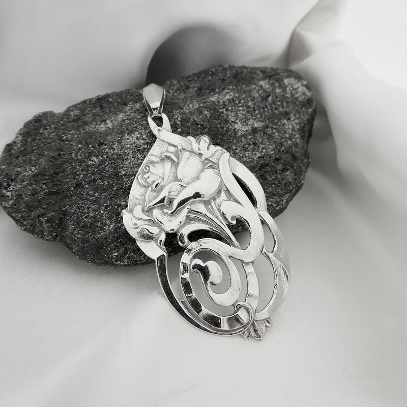 Image 2 of Antique silver pendant | Art Nouveau