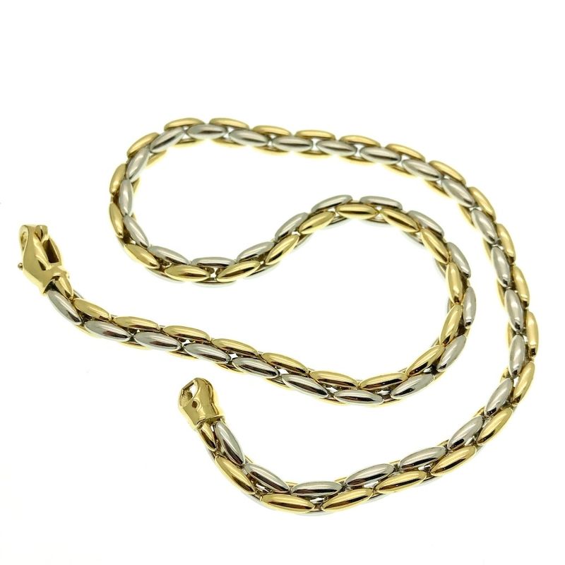 Image 6 of Two-tone gold fantasy link necklace | 41 cm