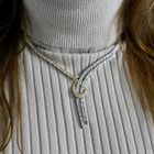 Image 8 of Bicolor Gold Bar Necklace with Zirconia