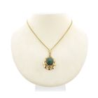 Image 3 of Vintage gold pendant with malachite