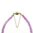 Image 3 of Gold beaded bracelet with pink sapphire | 19 cm