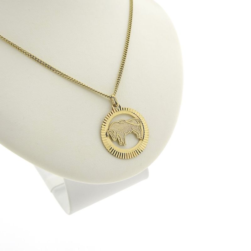 Image 2 of 8 carat zodiac sign pendant; Taurus