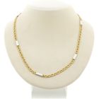 Image 1 of Two-tone gold navy link necklace 56.5 cm | Mioro