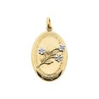Image 1 of 18K Two-tone medallion pendant with rose-cut diamonds | 0.03 ct.