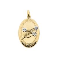 18K Two-tone medallion pendant with rose-cut diamonds | 0.03 ct.