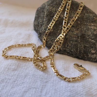 Image 2 of Gold men's link chain | 61 cm