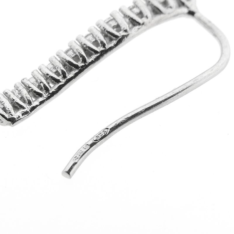 Image 5 of Silver long earrings with zirconia