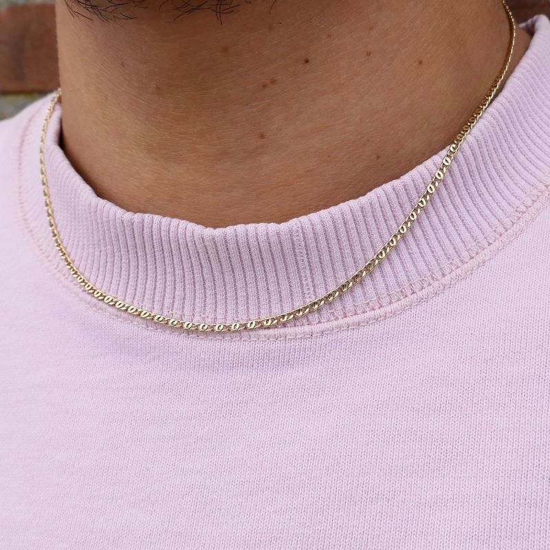 Afbeelding 8 van Gouden valkenoog schakelketting | 47 cm