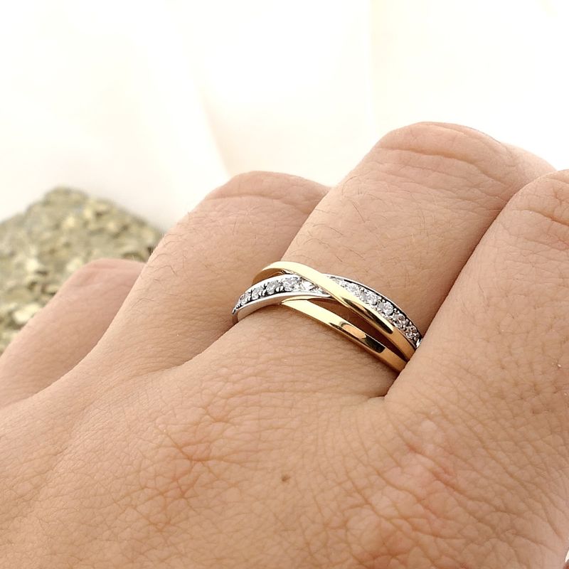 Image 4 of Bicolor Gold Ring with Zirconia
