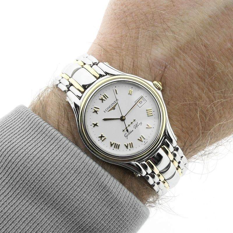 Image 11 of Longines Golden Wing; Gold/steel watch