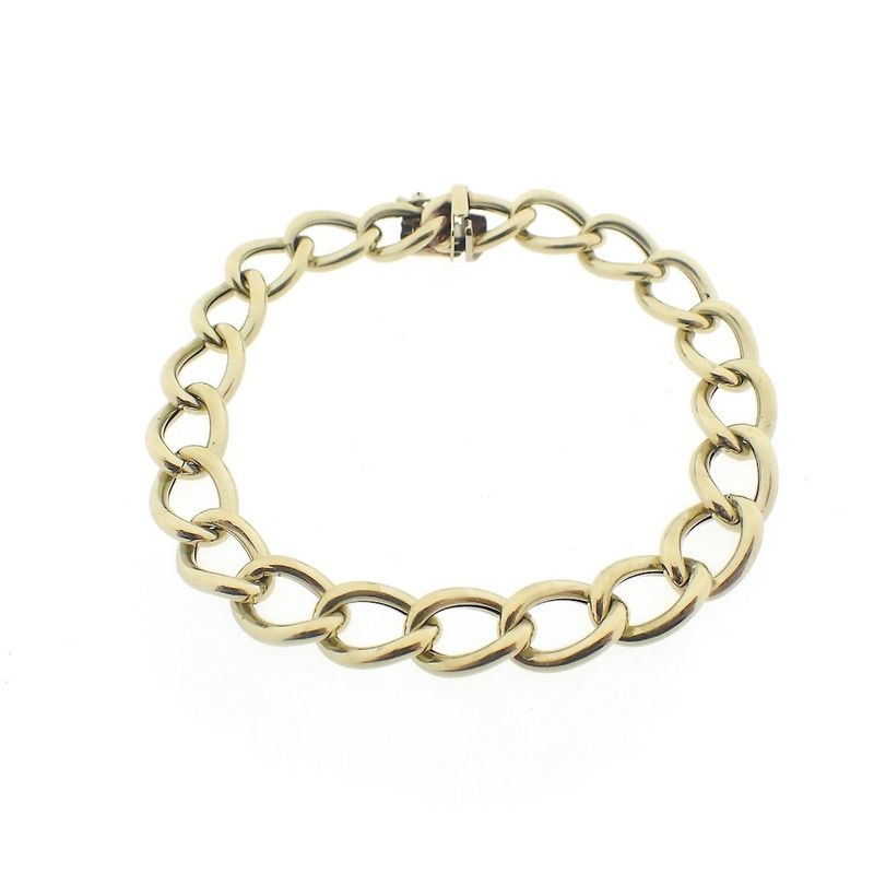 Image 1 of Gold wide gourmet link bracelet.