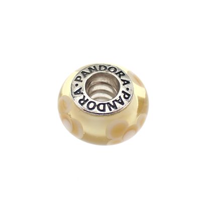 Image 1 of Pandora charm; Silver; Yellow Flowers
