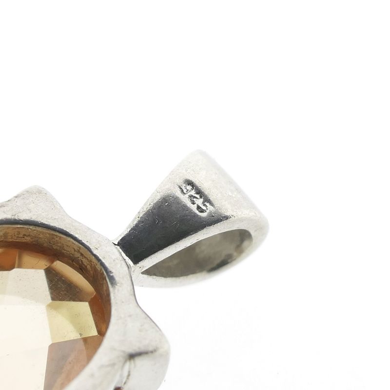 Image 7 of Silver pendant set with glass citrine