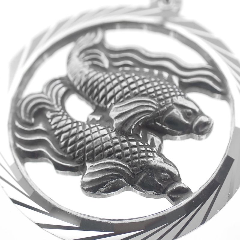 Image 3 of Silver zodiac sign pendant; Pisces