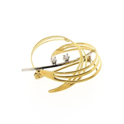 Image 2 of Two-tone gold fantasy brooch with diamonds; 0.02 ct.