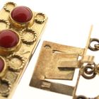 Image 6 of Antique red coral beaded bracelet with gold clasp.