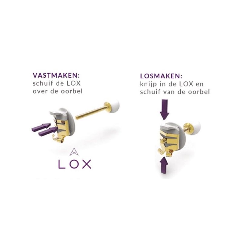 Image 5 of LOX; Safety clasps for earrings; gold-colored (2 pairs)
