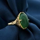 Image 10 of Vintage gold ring with chrysoprase