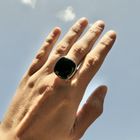 Image 3 of Silver robust ring with onyx