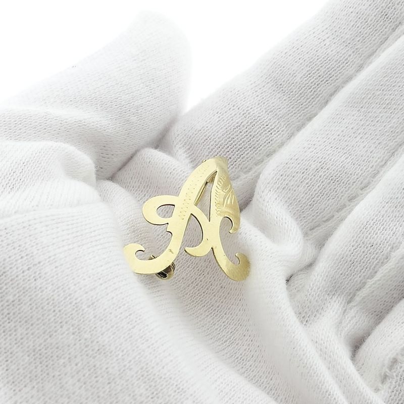 Image 4 of Gold brooch of the letter A