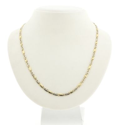 Image 1 of Two-tone gold Figaro link chain